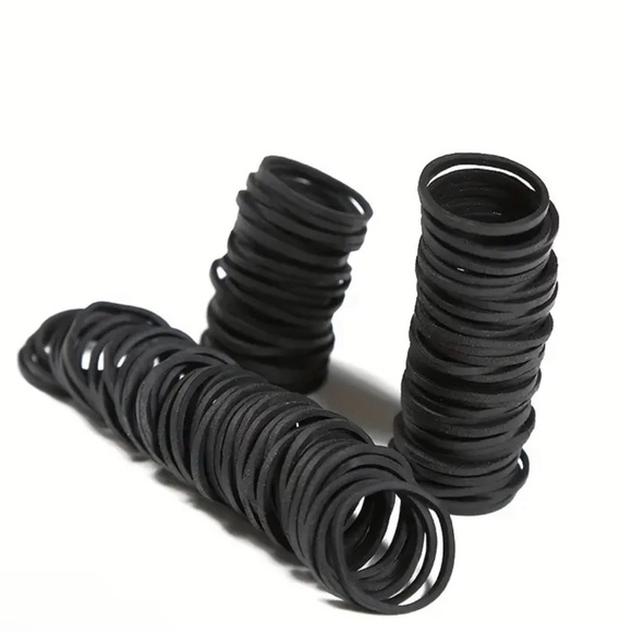500 Black Hair Rubber Bands - Picture 1 of 2